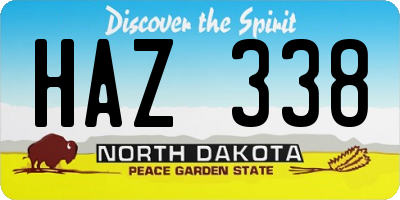 ND license plate HAZ338