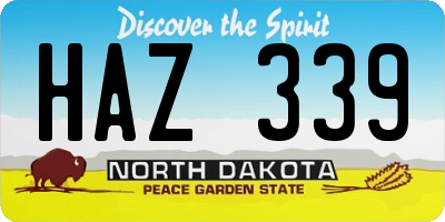 ND license plate HAZ339