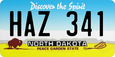 ND license plate HAZ341