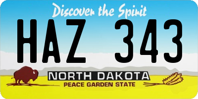 ND license plate HAZ343