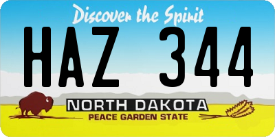 ND license plate HAZ344