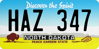 ND license plate HAZ347