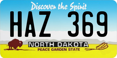 ND license plate HAZ369