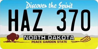 ND license plate HAZ370