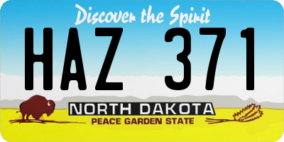 ND license plate HAZ371