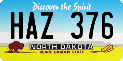 ND license plate HAZ376