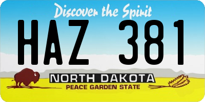 ND license plate HAZ381