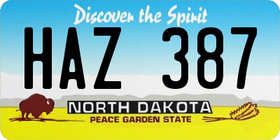 ND license plate HAZ387