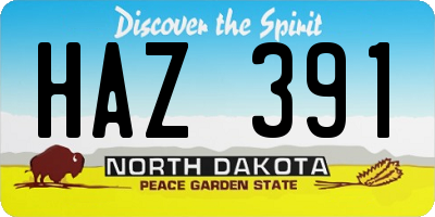 ND license plate HAZ391