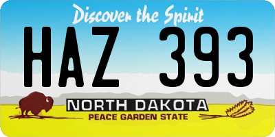 ND license plate HAZ393