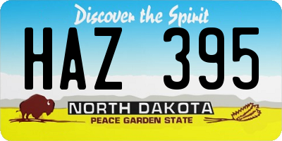 ND license plate HAZ395