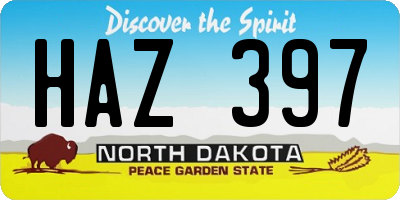 ND license plate HAZ397