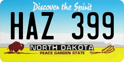 ND license plate HAZ399