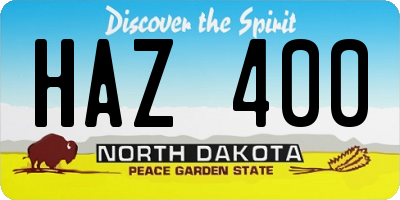 ND license plate HAZ400