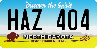 ND license plate HAZ404