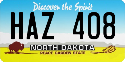 ND license plate HAZ408