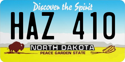 ND license plate HAZ410