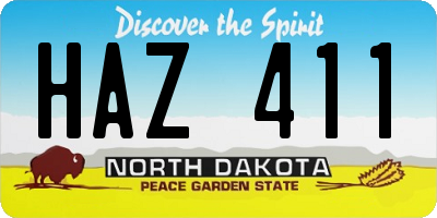 ND license plate HAZ411