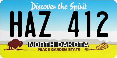 ND license plate HAZ412