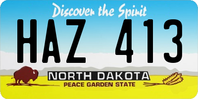 ND license plate HAZ413