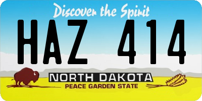 ND license plate HAZ414