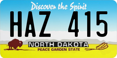 ND license plate HAZ415