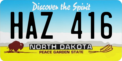 ND license plate HAZ416