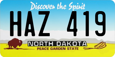 ND license plate HAZ419