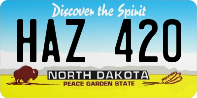 ND license plate HAZ420