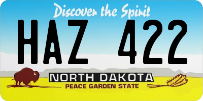 ND license plate HAZ422