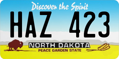 ND license plate HAZ423