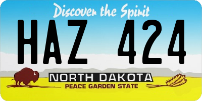 ND license plate HAZ424