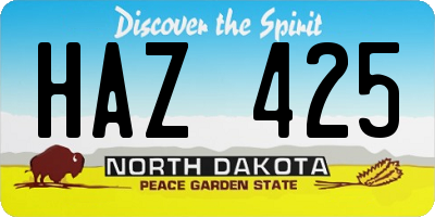 ND license plate HAZ425