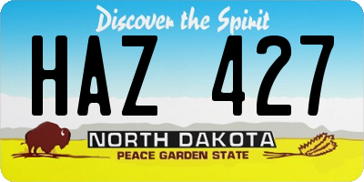 ND license plate HAZ427