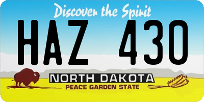 ND license plate HAZ430