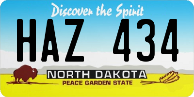 ND license plate HAZ434