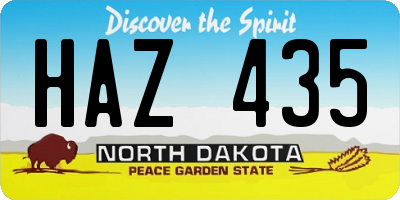 ND license plate HAZ435