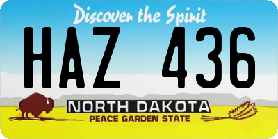 ND license plate HAZ436