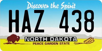 ND license plate HAZ438