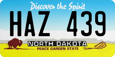 ND license plate HAZ439