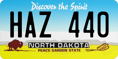 ND license plate HAZ440