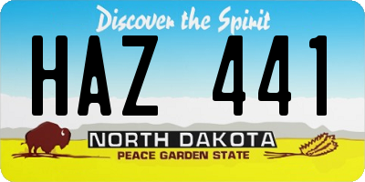 ND license plate HAZ441