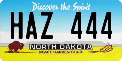 ND license plate HAZ444