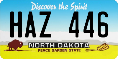 ND license plate HAZ446