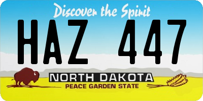 ND license plate HAZ447