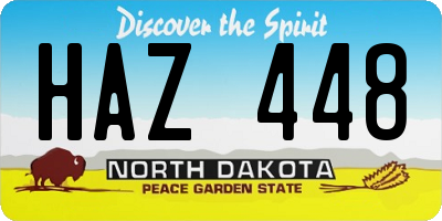 ND license plate HAZ448