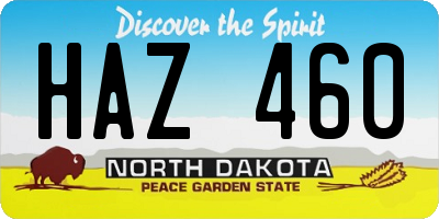 ND license plate HAZ460