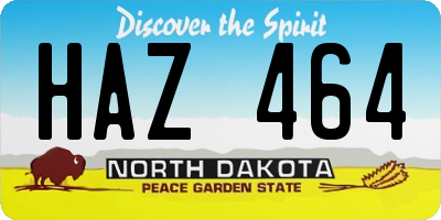 ND license plate HAZ464