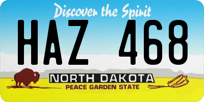 ND license plate HAZ468