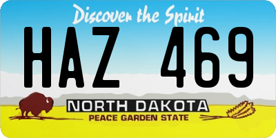 ND license plate HAZ469